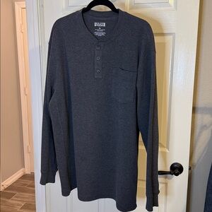 Duluth Grey Thermal Henley Shirt